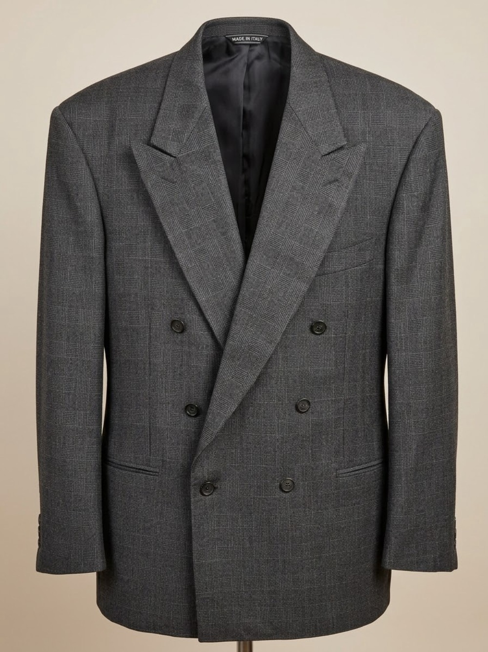 Vintage Marco Ricci Italy Wool Plaid Double Breasted Blazer Men’s 40 M